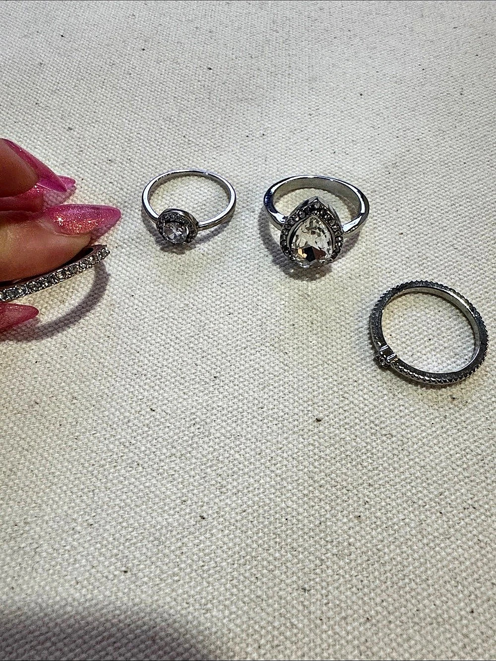 Silver-Tone Ring Set